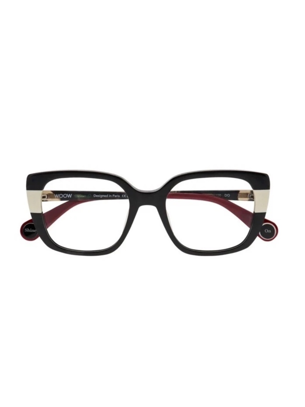 WOOW Black and Burgundy Square Frame Eyeglasses